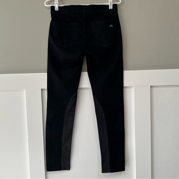Rag & Bone The Jodhpur Legging Jeans with Leather Inserts in Midnight - Picture 5 of 10